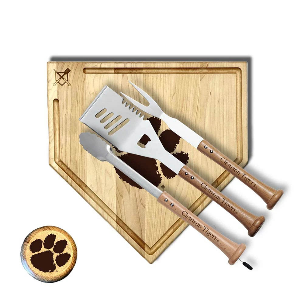 Baseball BBQ Clemson Tigers 17" Trough Silver Slugger Combo Set