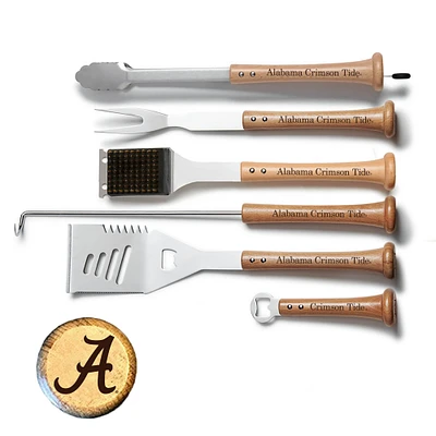 Baseball BBQ Alabama Crimson Tide 6-Piece BBQ Tools Grill Set