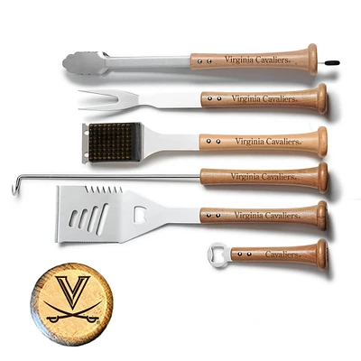 Baseball BBQ Virginia Cavaliers 6-Piece BBQ Tools Grill Set