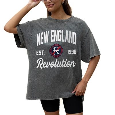 Women's Gameday Couture Gray New England Revolution Tackle Titan Oversized Snow Wash T-Shirt