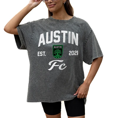 Women's Gameday Couture Gray Austin FC Tackle Titan Oversized Snow Wash T-Shirt