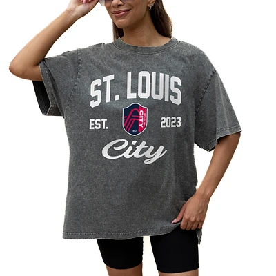 Women's Gameday Couture Gray St. Louis City SC Tackle Titan Oversized Snow Wash T-Shirt