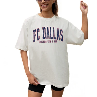 Women's Gameday Couture Cream FC Dallas Goal Line Oversized T-Shirt