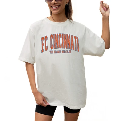 Women's Gameday Couture Cream FC Cincinnati Goal Line Oversized T-Shirt