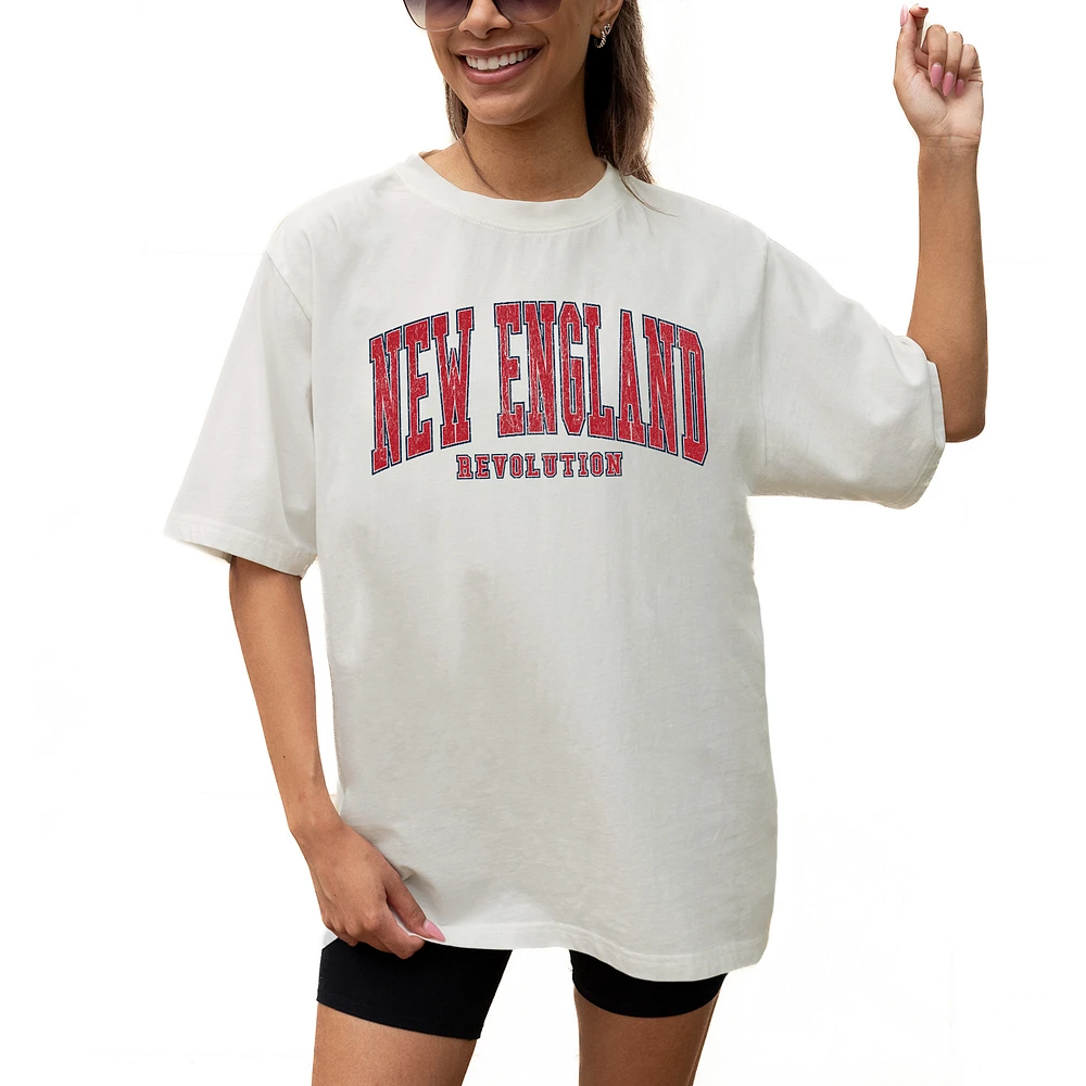 Women's Gameday Couture Cream New England Revolution Goal Line Oversized T-Shirt