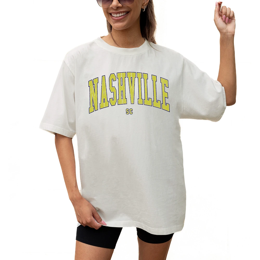 Women's Gameday Couture Cream Nashville SC Goal Line Oversized T-Shirt