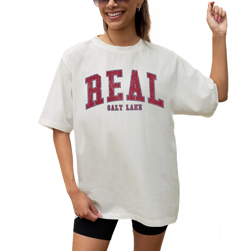 Women's Gameday Couture Cream Real Salt Lake Goal Line Oversized T-Shirt