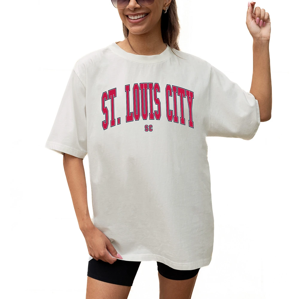 Women's Gameday Couture Cream St. Louis City SC Goal Line Oversized T-Shirt