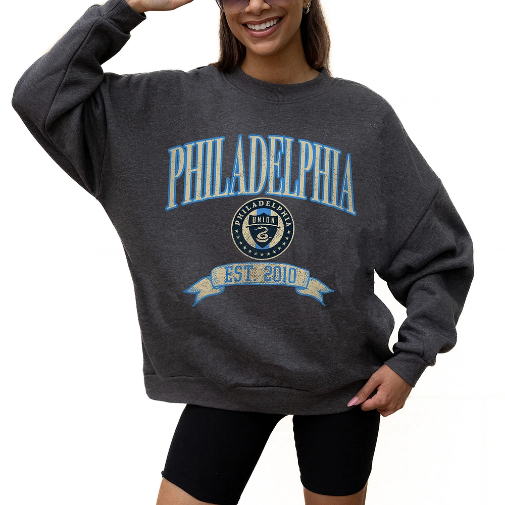 Women's Gameday Couture Charcoal Philadelphia Union Seal The Deal Pullover Sweatshirt