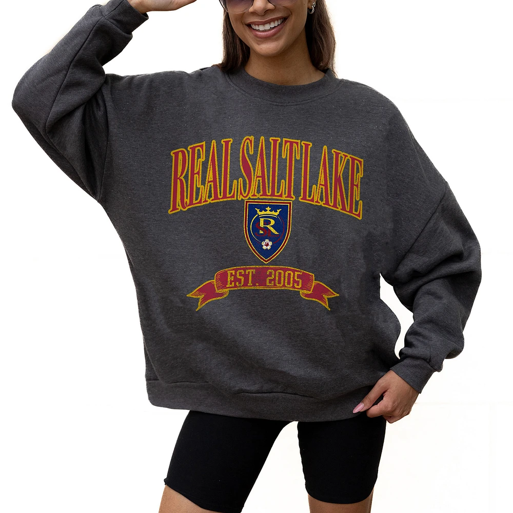 Women's Gameday Couture Charcoal Real Salt Lake Seal The Deal Pullover Sweatshirt