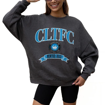 Women's Gameday Couture Charcoal Charlotte FC Seal The Deal Pullover Sweatshirt