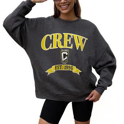 Women's Gameday Couture Charcoal Columbus Crew Seal The Deal Pullover Sweatshirt