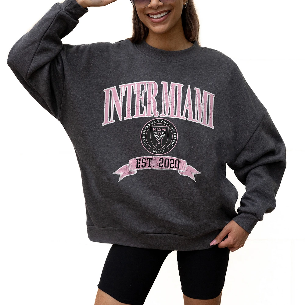 Women's Gameday Couture Charcoal Inter Miami CF Seal The Deal Pullover Sweatshirt