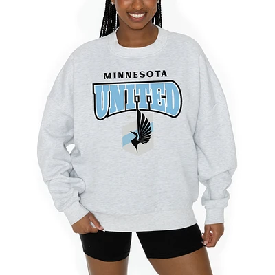 Women's Gameday Couture Ash Minnesota United FC Pitch Pride Pullover Sweatshirt