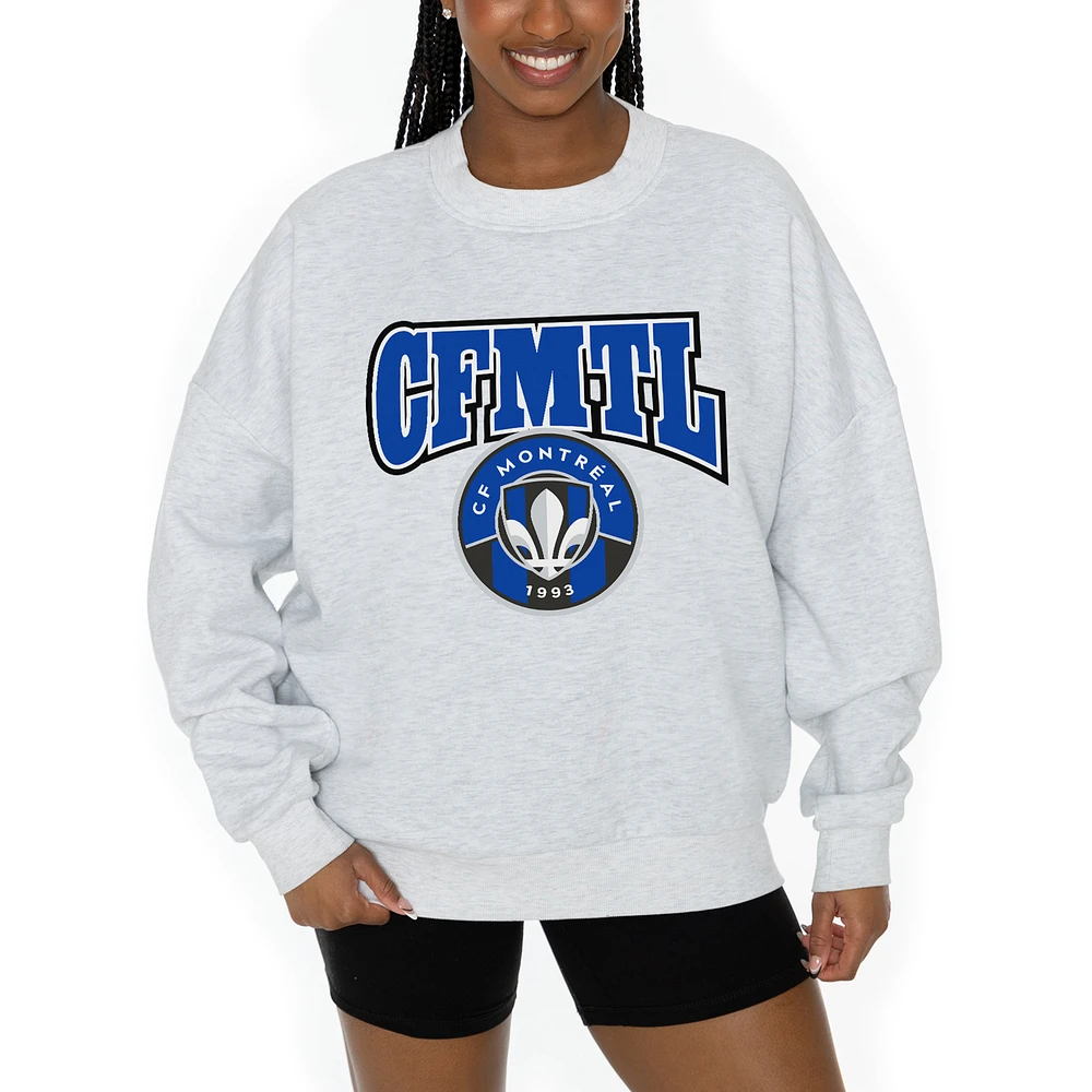 Women's Gameday Couture Ash CF Montreal Pitch Pride Pullover Sweatshirt