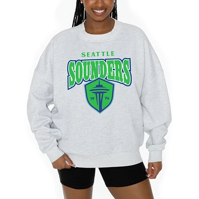 Women's Gameday Couture Ash Seattle Sounders FC Pitch Pride Pullover Sweatshirt