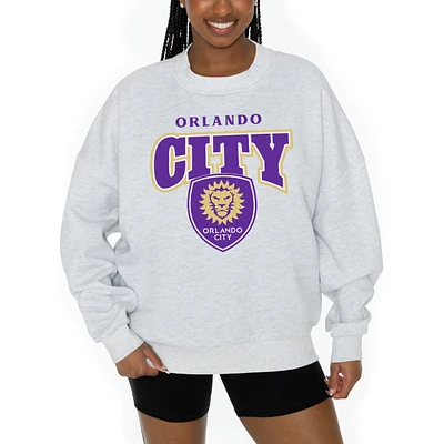 Women's Gameday Couture Ash Orlando City SC Pitch Pride Pullover Sweatshirt