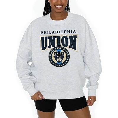 Women's Gameday Couture Ash Philadelphia Union Pitch Pride Pullover Sweatshirt