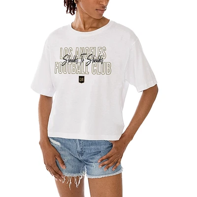 Women's Gameday Couture White LAFC Keep Playing Cropped T-Shirt