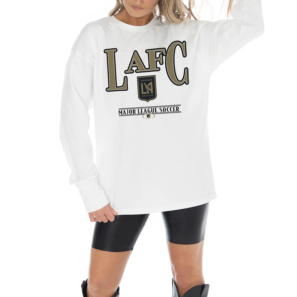 Women's Gameday Couture White LAFC Shining Spirit Oversized Long Sleeve T-Shirt