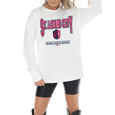 Women's Gameday Couture White St. Louis City SC Shining Spirit Oversized Long Sleeve T-Shirt