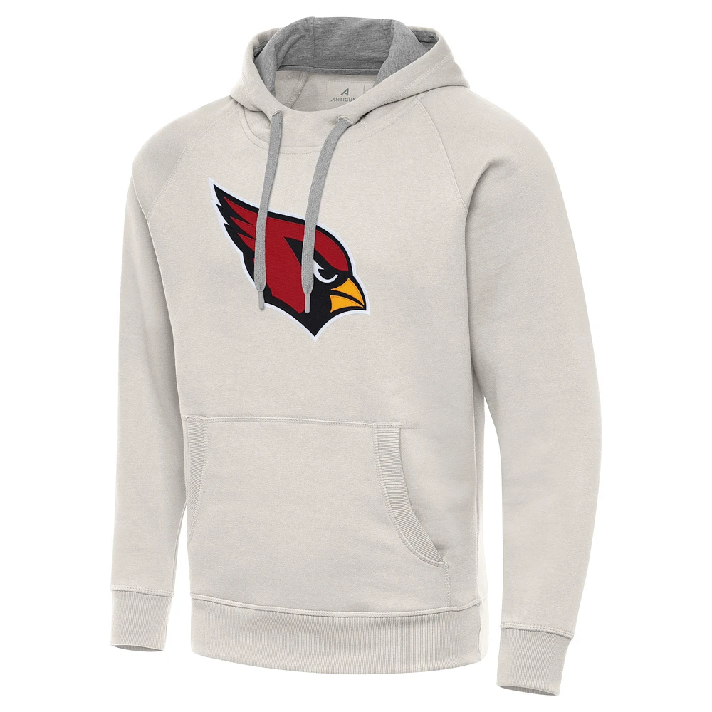 Men's Antigua Cream Arizona Cardinals Victory Raglan Pullover Hoodie