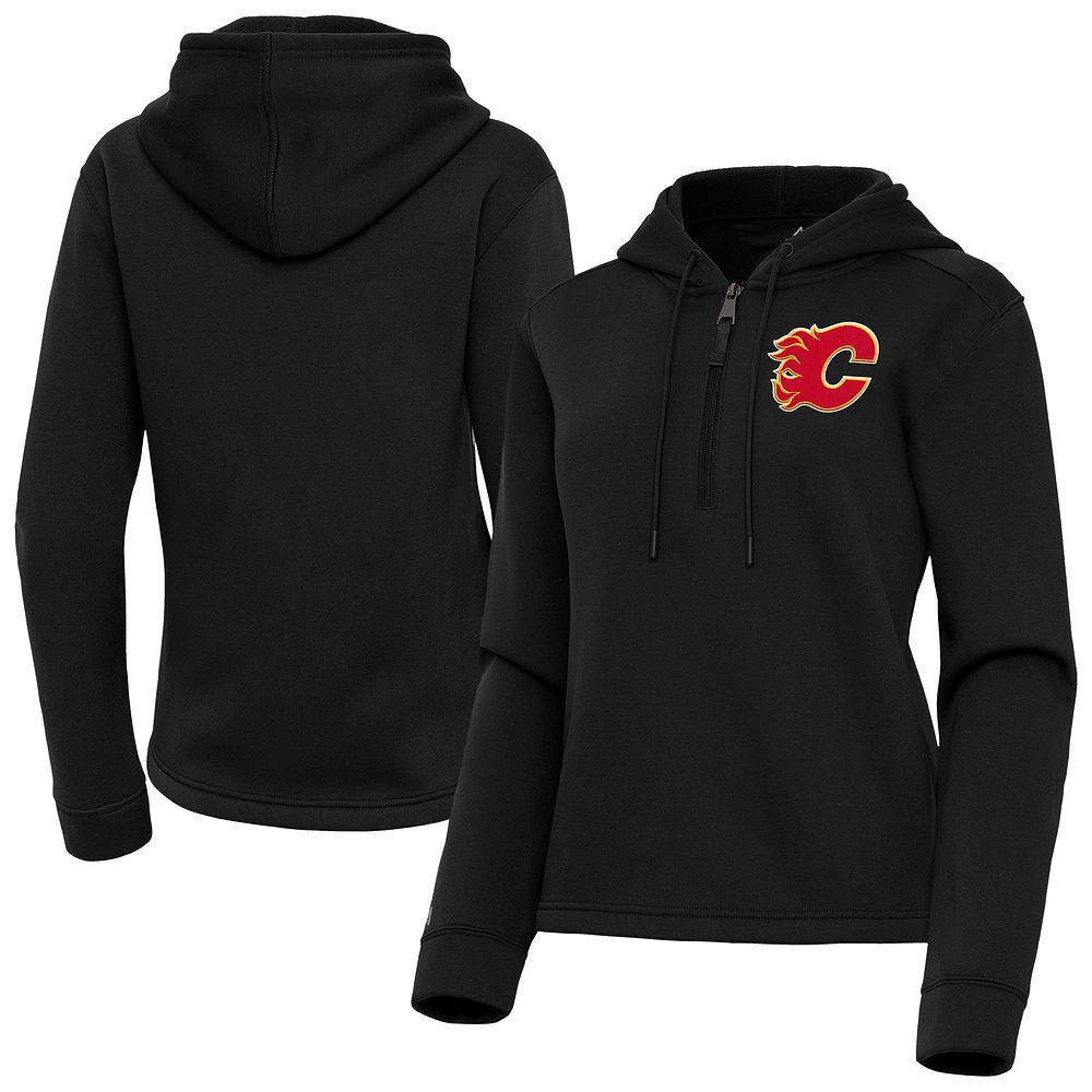 Women's Antigua Calgary Flames Contemporary Quarter-Zip Hoodie