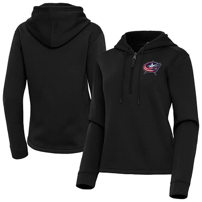Women's Antigua Columbus Blue Jackets Contemporary Quarter-Zip Hoodie