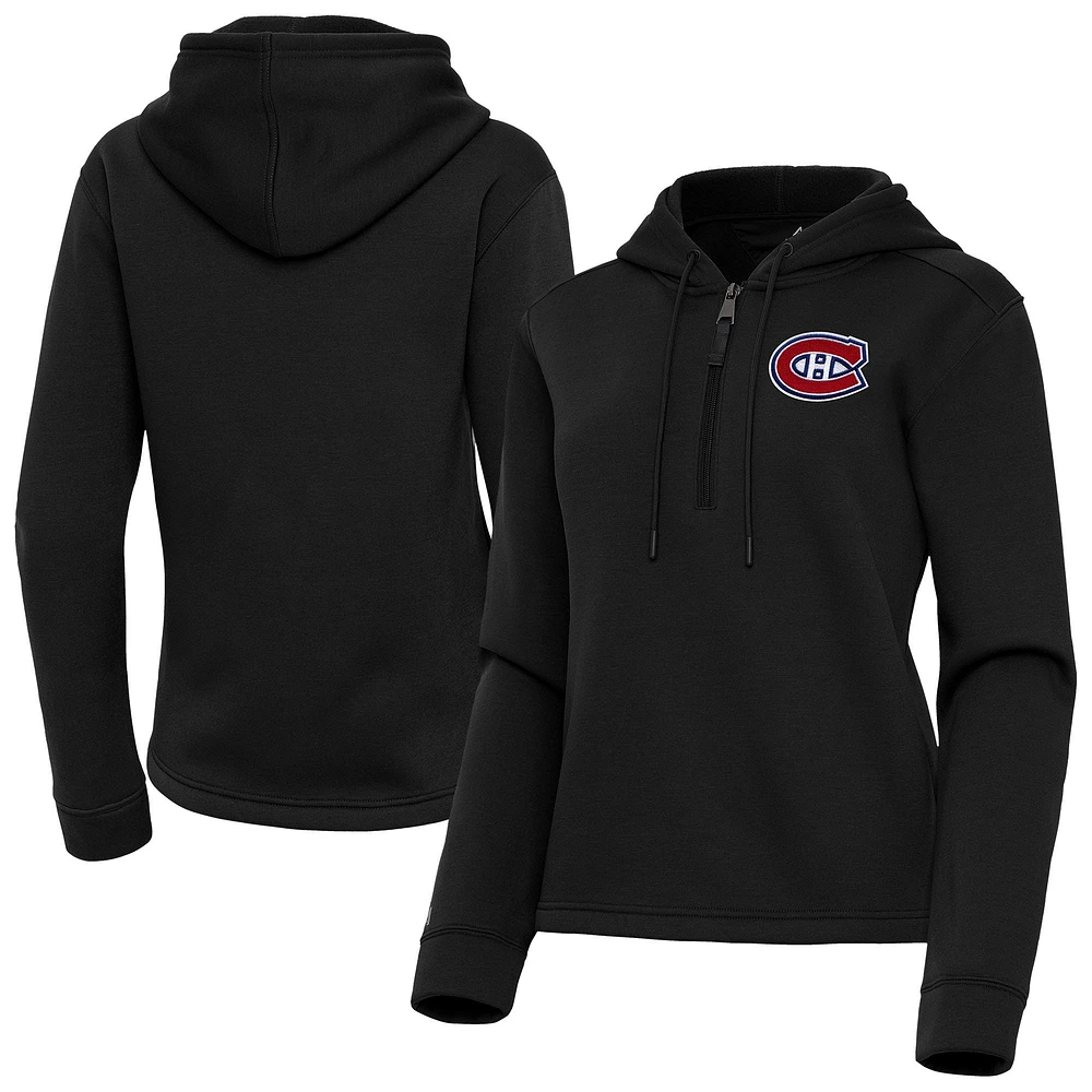 Women's Antigua Montreal Canadiens Contemporary Quarter-Zip Hoodie