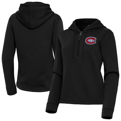Women's Antigua Montreal Canadiens Contemporary Quarter-Zip Hoodie