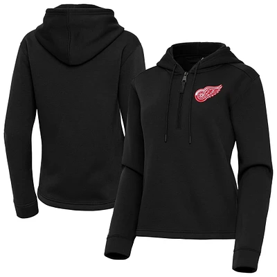 Women's Antigua Detroit Red Wings Contemporary Quarter-Zip Hoodie