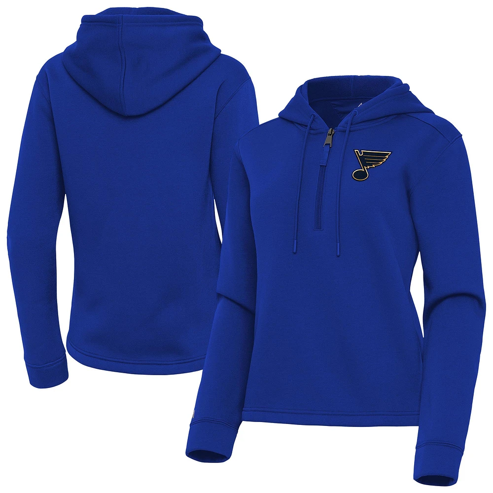 Women's Antigua St. Louis Blues Contemporary Quarter-Zip Hoodie
