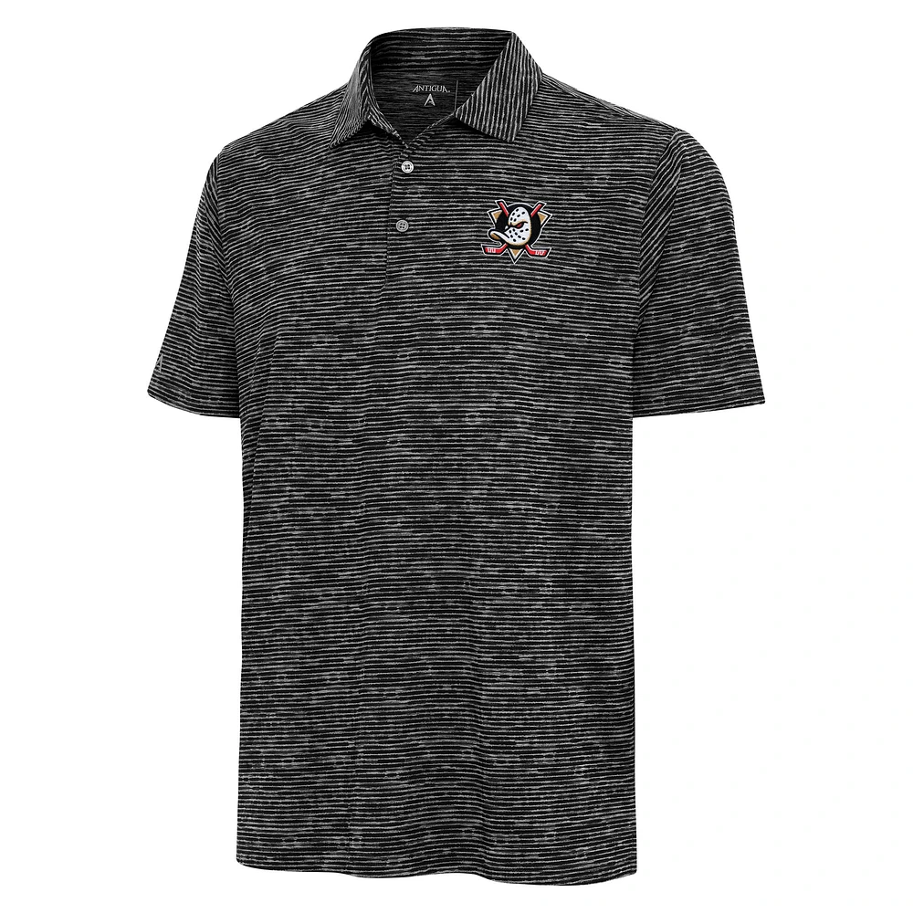 Men's Antigua Heather Black Anaheim Ducks Static Polo