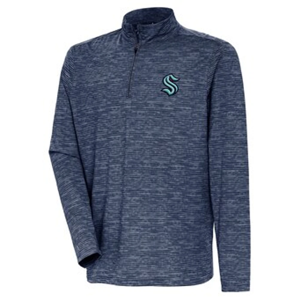 Men's Antigua Deep Sea Blue Seattle Kraken Determined Quarter-Zip Sweatshirt