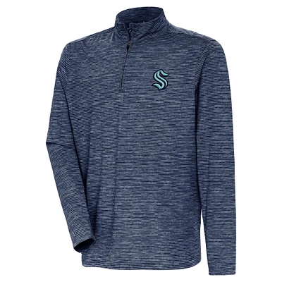 Men's Antigua Deep Sea Blue Seattle Kraken Determined Quarter-Zip Sweatshirt