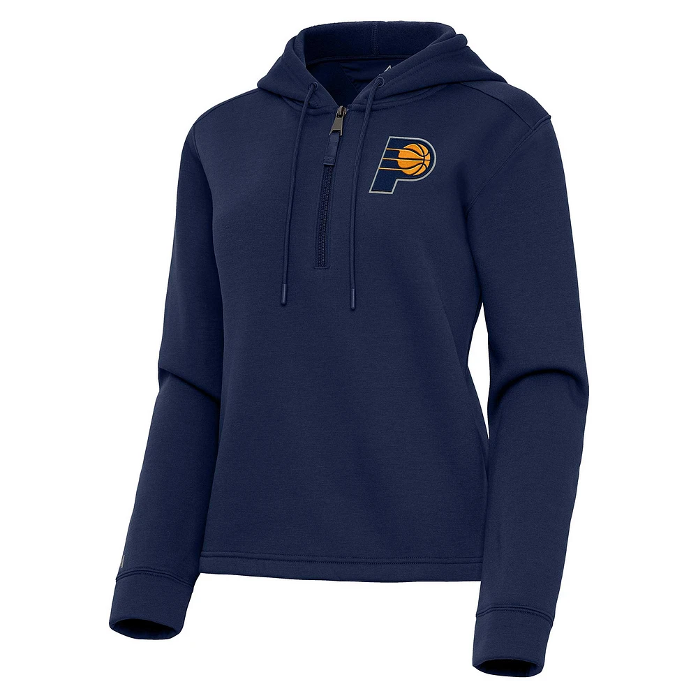 Women's Antigua Navy Indiana Pacers Contemporary Quarter-Zip Hoodie