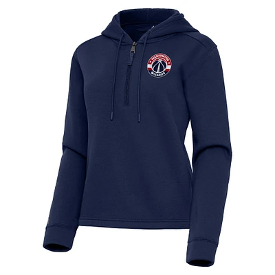 Women's Antigua Navy Washington Wizards Contemporary Quarter-Zip Hoodie