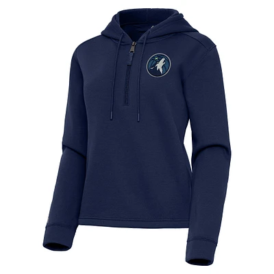 Women's Antigua Navy Minnesota Timberwolves Contemporary Quarter-Zip Hoodie