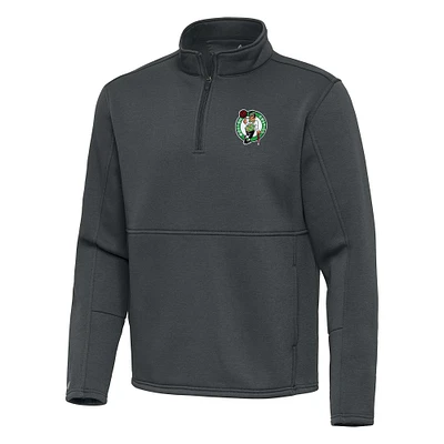Men's Antigua Pewter Boston Celtics Twist Quarter-Zip Pullover Top