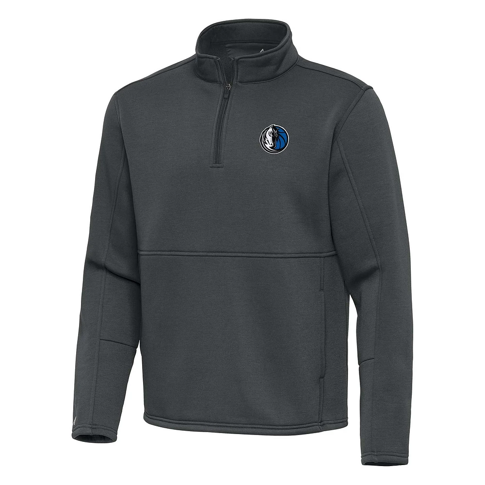 Men's Antigua Pewter Dallas Mavericks Twist Quarter-Zip Pullover Top