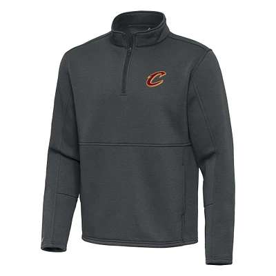 Men's Antigua Pewter Cleveland Cavaliers Twist Quarter-Zip Pullover Top