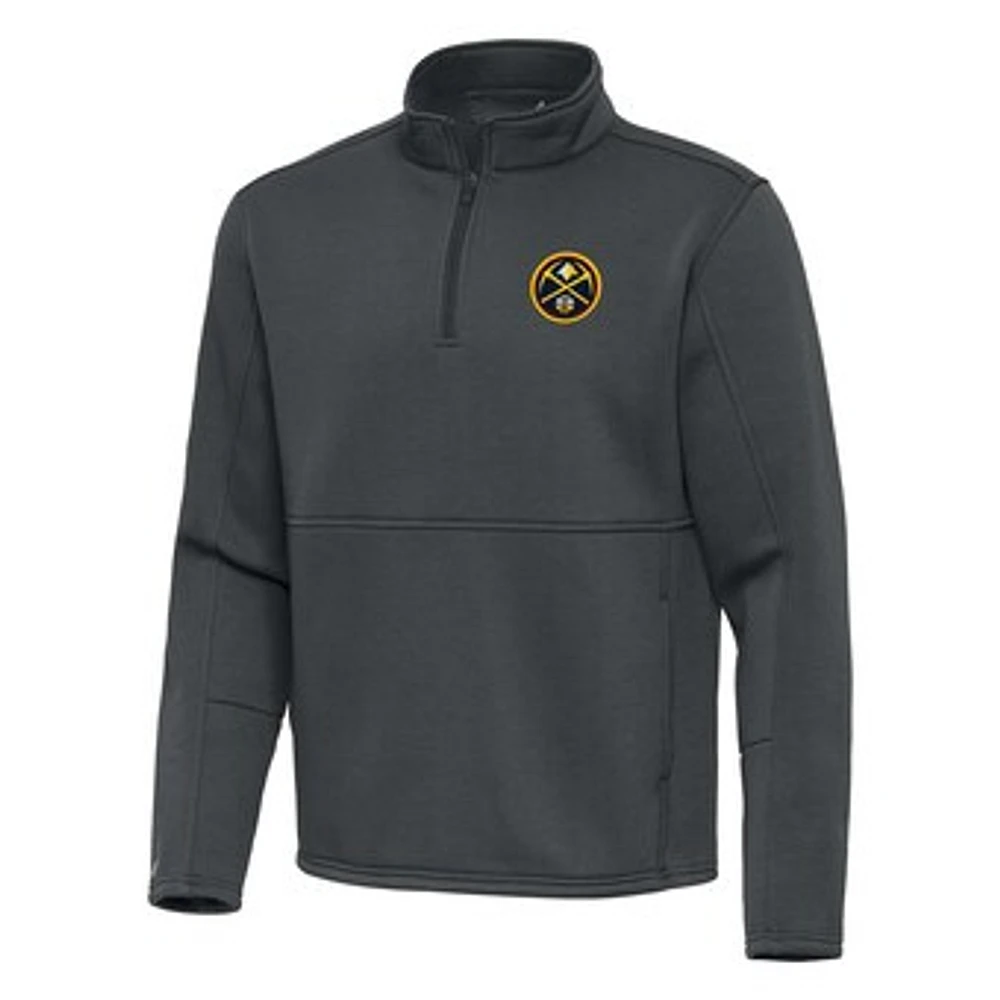 Men's Antigua Pewter Denver Nuggets Twist Quarter-Zip Pullover Top