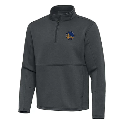 Men's Antigua Pewter Golden State Warriors Twist Quarter-Zip Pullover Top