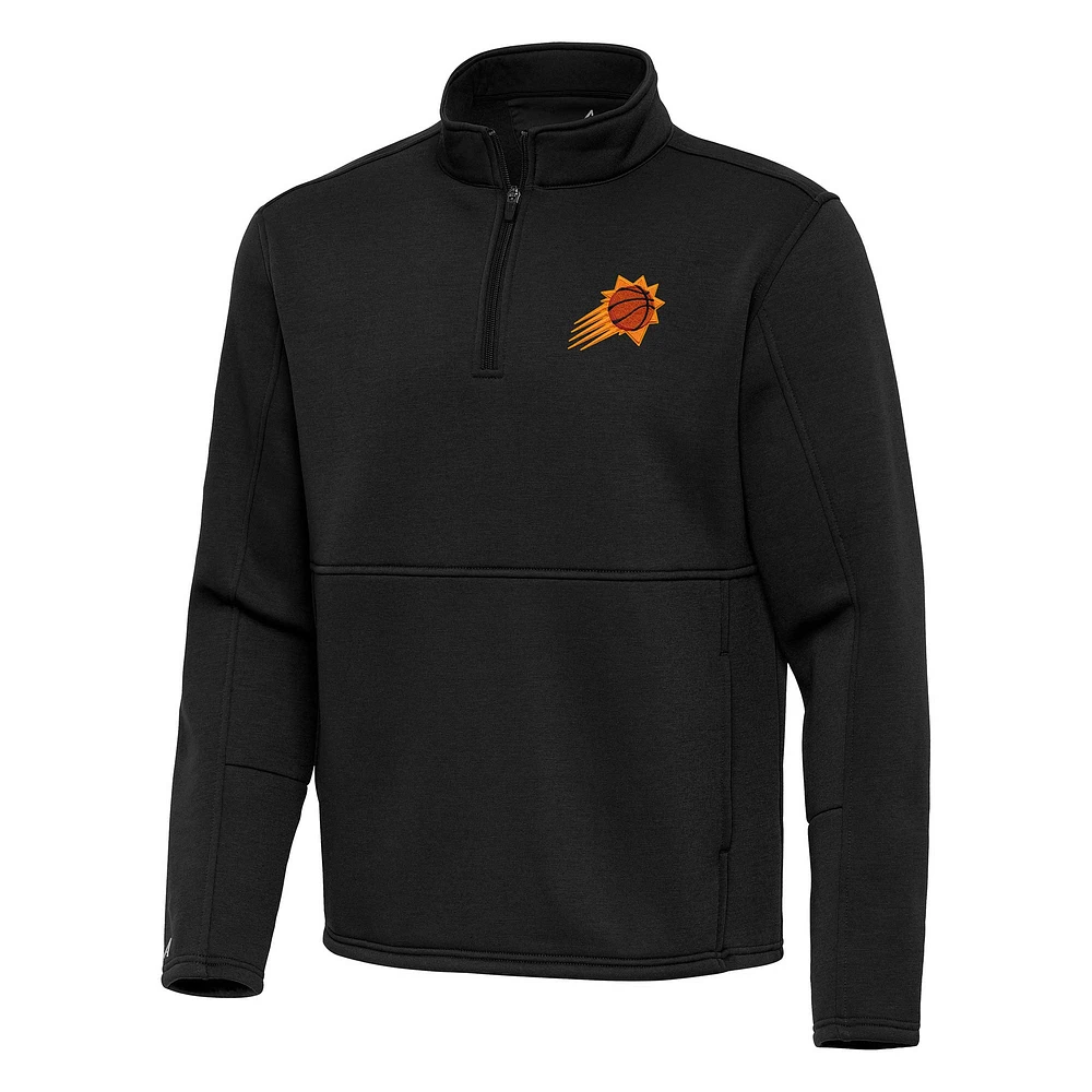 Men's Antigua Black Phoenix Suns Twist Quarter-Zip Pullover Top