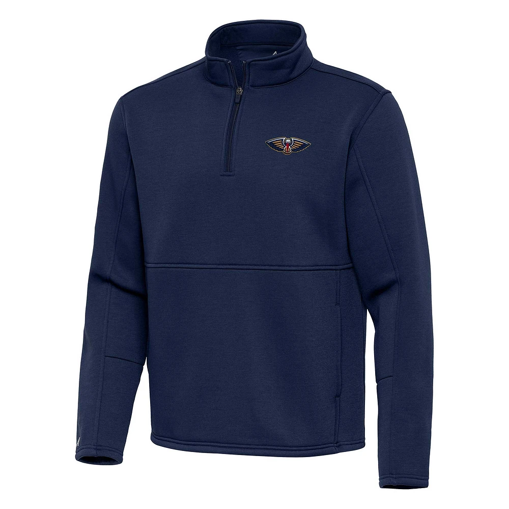 Men's Antigua Navy New Orleans Pelicans Twist Quarter-Zip Pullover Top