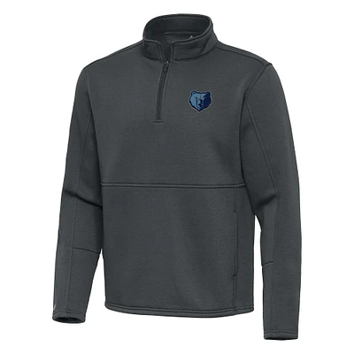 Men's Antigua Pewter Memphis Grizzlies Twist Quarter-Zip Pullover Top