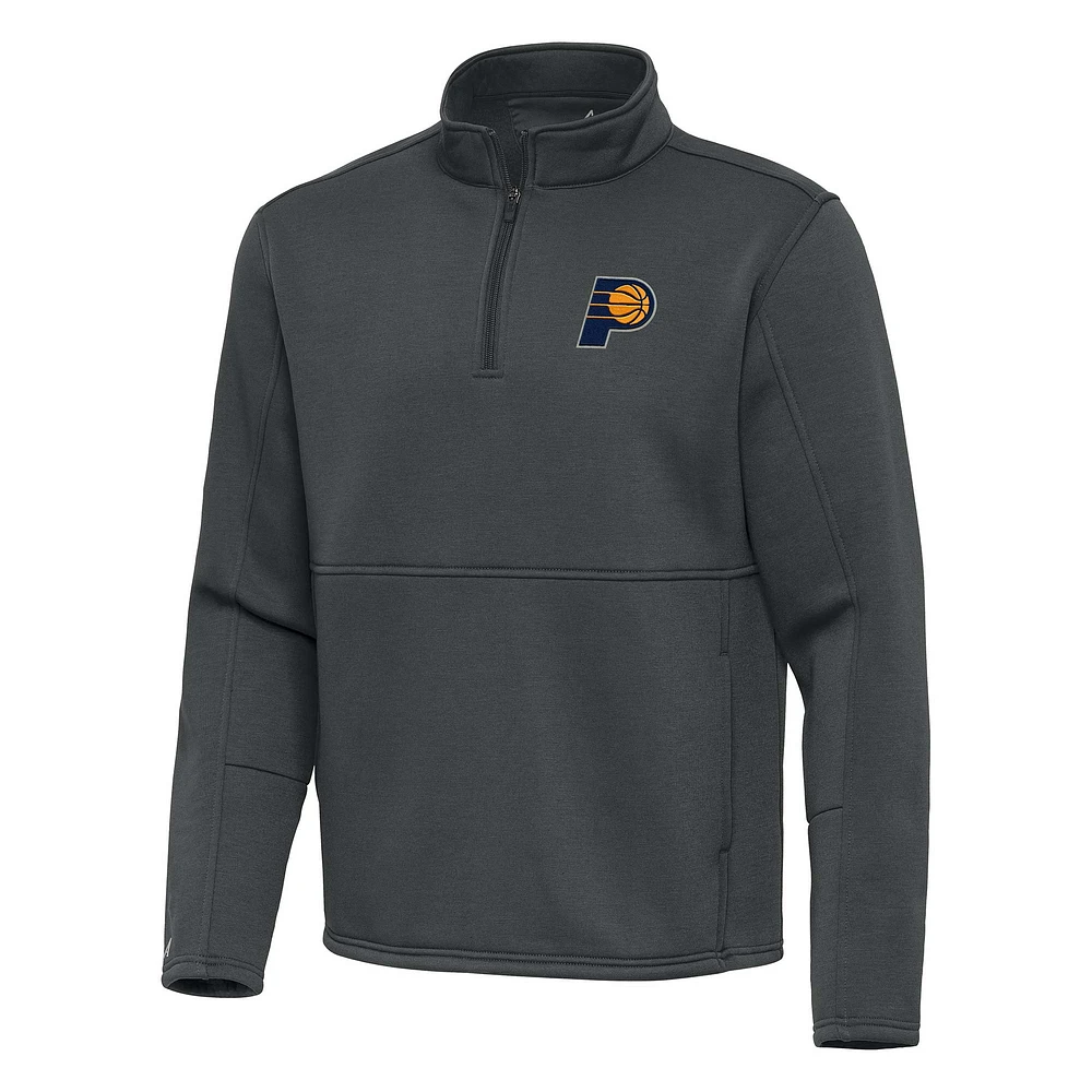 Men's Antigua Pewter Indiana Pacers Twist Quarter-Zip Pullover Top