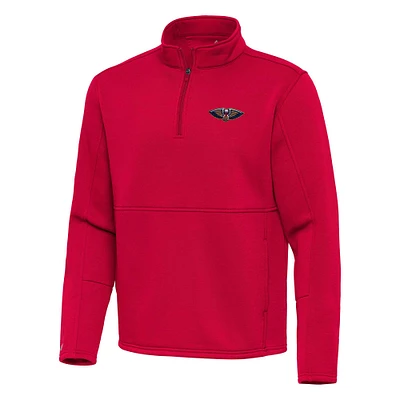 Men's Antigua Red New Orleans Pelicans Twist Quarter-Zip Pullover Top