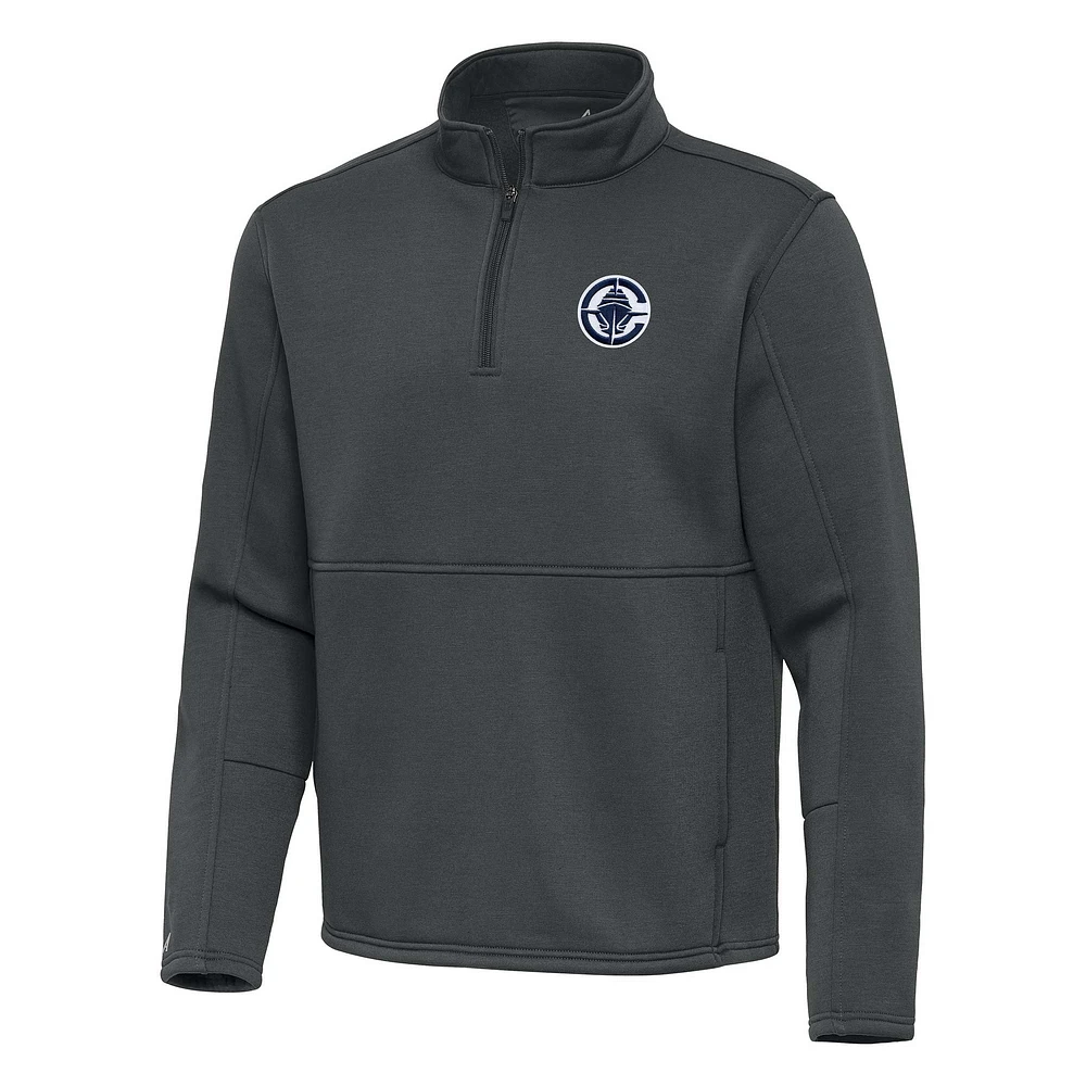 Men's Antigua Pewter LA Clippers Twist Quarter-Zip Pullover Top