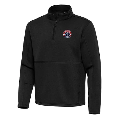 Men's Antigua Black Washington Wizards Twist Quarter-Zip Pullover Top